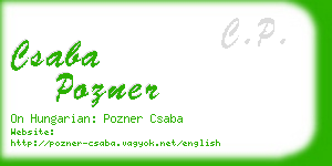 csaba pozner business card